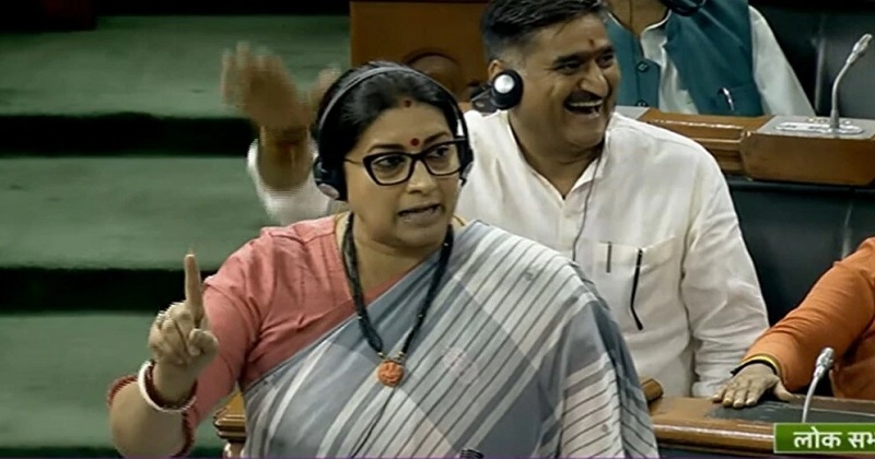 രാഹുൽ ​ഗാന്ധിയുടെ വിവാദ പരാമർശത്തിനെതിരെ ലോക്സഭയിൽ തുറന്നടിച്ച് സ്മൃതി ഇറാനി