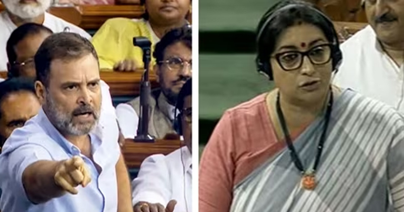 സ്‌മൃതി ഇറാനിക്ക് നേരെ രാഹുൽ ഗാന്ധിയുടെ ‘ഫ്ളയിങ് കിസ്സ് ‘ ; വളർത്തു ഗുണത്തിന്റെ പ്രശ്നം എന്ന് പൂനം മഹാജൻ