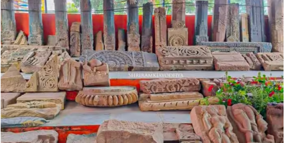 അയോധ്യയിലെ രാമജന്മഭൂമിയിൽ പുരാതന വിഗ്രഹങ്ങളും തൂണുകളും കണ്ടെത്തി