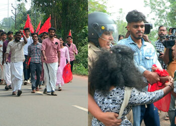പ്രതിഷേധം കനക്കുന്നു; മതിൽചാടിക്കടന്ന് എബിവിപി പ്രവർത്തകർ വിസിയുടെ വസതിയിൽ, പോലീസ് നടപടി ഇരട്ട നീതിയെന്നാക്ഷേപം