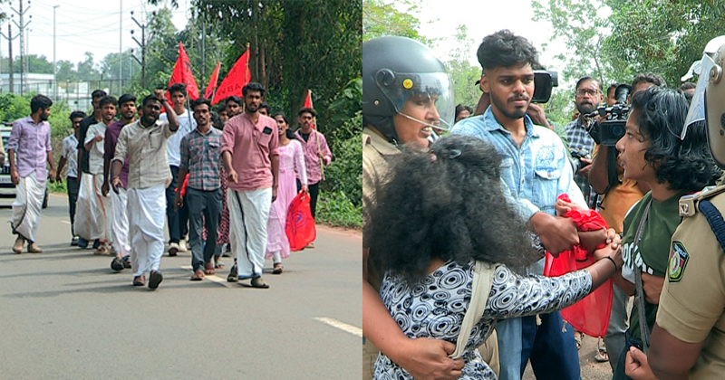 പ്രതിഷേധം കനക്കുന്നു; മതിൽചാടിക്കടന്ന് എബിവിപി പ്രവർത്തകർ വിസിയുടെ വസതിയിൽ, പോലീസ് നടപടി ഇരട്ട നീതിയെന്നാക്ഷേപം