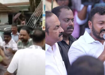 രാഹുൽ മാങ്കൂട്ടത്തിലിനെ അറസ്റ്റ് ചെയ്തതിൽ പ്രതിഷേധം; പോലീസ് വാഹനം തടഞ്ഞു