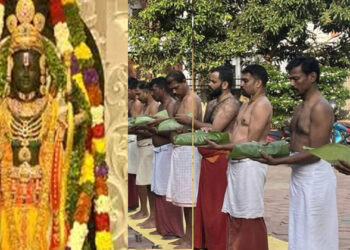രാമക്ഷേത്രം ഉയർന്നു; ലക്ഷ്യം പൂവണിയുമ്പോൾ നിളയുടെ തീരത്ത് കർസേവകർക്ക് ബലിതർപ്പണം