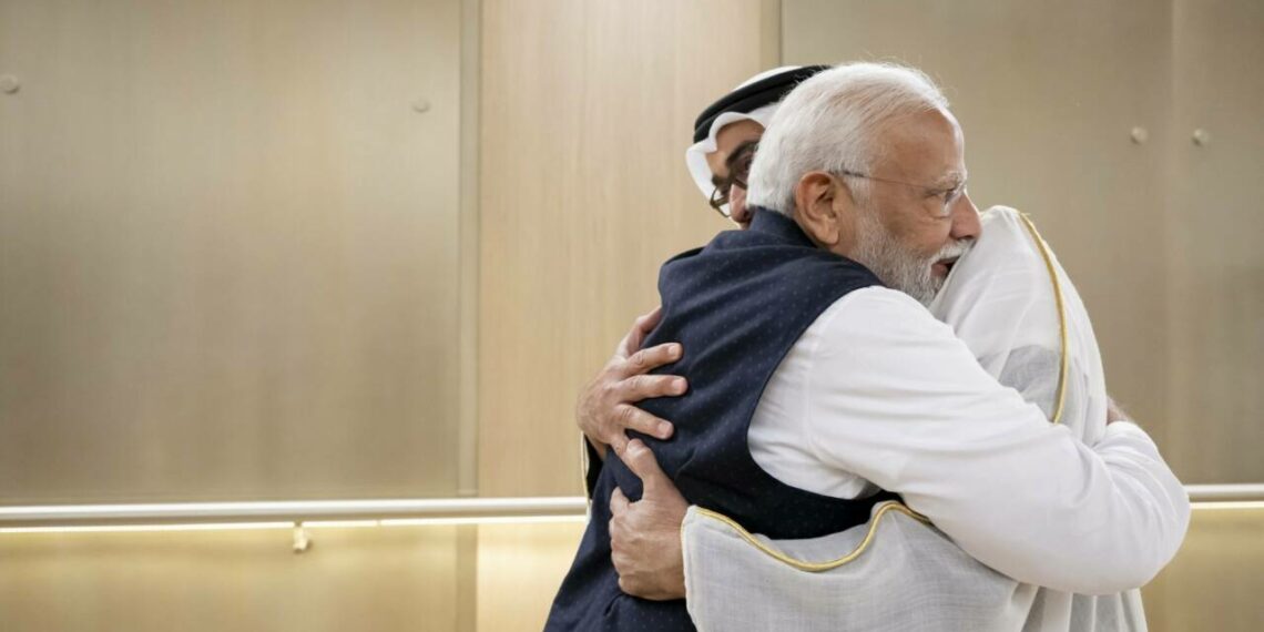 പ്രധാനമന്ത്രി നരേന്ദ്രമോദിയെ കെട്ടിപ്പിടിച്ച് ഷെയ്ഖ് സായിദ്; എക്സിലെ വീഡിയോയ്ക്ക് ഗംഭീര പ്രതികരണം – യു.എ.ഇയിൽ തന്റെ സഹോദരനൊപ്പം മോദി