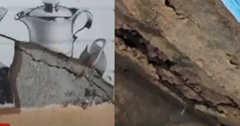 ടൈലുകൾ ഉഗ്രശബ്ദത്തോടെ പൊട്ടിത്തകർന്നു, വീടുമുഴുവൻ കുലുക്കം അനുഭവപ്പെട്ടത്തോടെ വീട്ടുകാർ ഇറങ്ങിയോടി