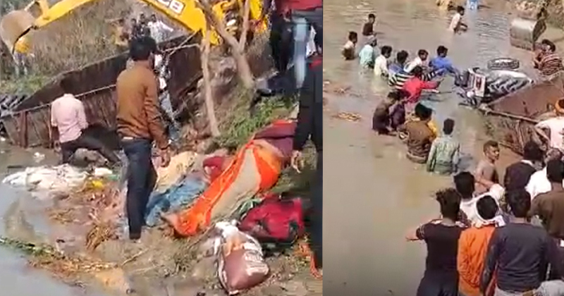 ഉത്തര്‍പ്രദേശില്‍ ട്രാക്ടര്‍ ട്രോളി മറിഞ്ഞ് ദുരന്തം; സ്ത്രീകളും കുട്ടികളും ഉള്‍പ്പെടെ 15 പേര്‍ മരിച്ചു