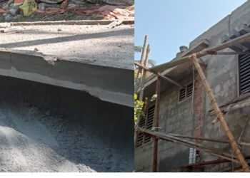 നിർമ്മാണത്തിലിരുന്ന വീടിൻ്റെ സൺഷേഡ് തകർന്ന് രണ്ടു തൊഴിലാളികൾ മരിച്ചു. നാലുപേർക്ക് ഗുരുതര പരിക്ക്