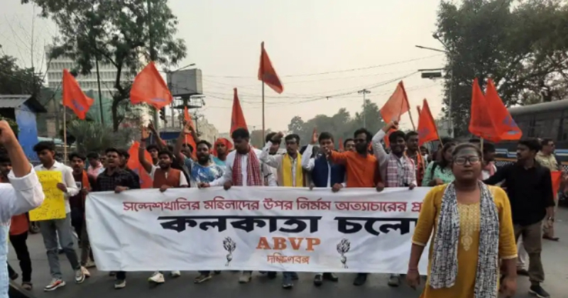 സന്ദേശ്ഖാലിയിലെ സ്ത്രീകള്‍ക്ക് നീതി ലഭ്യമാക്കണം; ഡല്‍ഹിയിൽ എബിവിപി മാര്‍ച്ച്