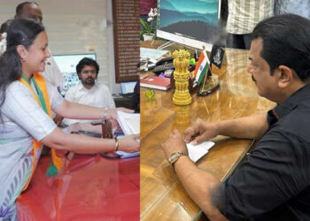 പത്രികാ സമര്‍പ്പണം; ആദ്യദിനം മുകേഷും അശ്വിനിയും പത്രിക നൽകി