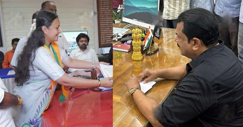 പത്രികാ സമര്‍പ്പണം; ആദ്യദിനം മുകേഷും അശ്വിനിയും പത്രിക നൽകി