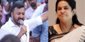 പത്മജയ്ക്ക് എതിരായ പരാമർശം; രാഹുൽ മാങ്കൂട്ടത്തലിന് കെപിസിസി യോഗത്തിൽ വിമർശനം