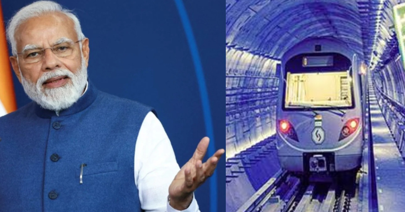 45 സെക്കൻഡിൽ 520 മീറ്റർ; രാജ്യത്തെ ആദ്യ അണ്ടര്‍ വാട്ടര്‍ മെട്രോ പാത ഉദ്ഘാടനംചെയ്ത് പ്രധാനമന്ത്രി