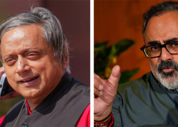 ‘തെറ്റായ പ്രസ്താവന പിൻവലിച്ച് മാപ്പ് പറയണം’; ശശി തരൂരിന് നോട്ടീസ് അയച്ച് രാജീവ് ചന്ദ്രശേഖർ