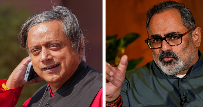 ‘തെറ്റായ പ്രസ്താവന പിൻവലിച്ച് മാപ്പ് പറയണം’; ശശി തരൂരിന് നോട്ടീസ് അയച്ച് രാജീവ് ചന്ദ്രശേഖർ