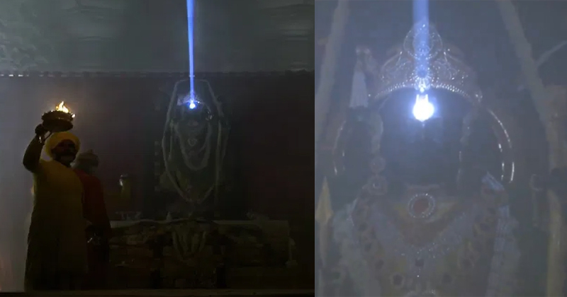 സൂര്യ തിലകം നെറ്റിയിൽ ചാർത്തി രാം ലല്ല