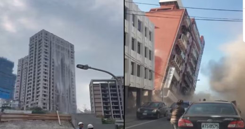 തയ്‌വാനെ നടുക്കി ഭൂചലനം; നിലം പതിച്ച് പടുകൂറ്റൻ കെട്ടിടങ്ങൾ