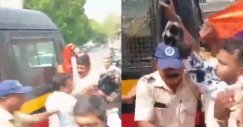 17 കാരന്‍ ഓടിച്ച പോര്‍ഷെ കാര്‍ ബൈക്കിലിടിച്ച സംഭവം; പിതാവിന് നേരെ മഷിയെറിഞ്ഞ് ജനക്കൂട്ടം