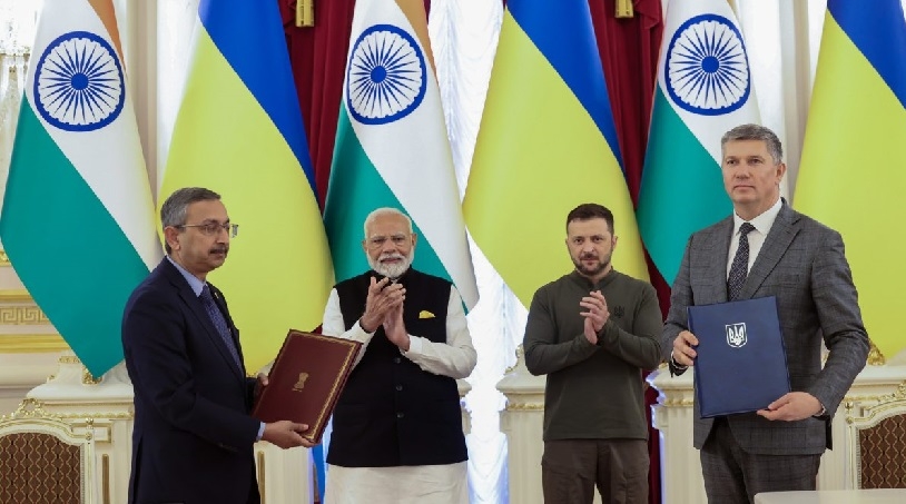 മോദിയും സെലൻസ്കിയുമായുള്ള ബന്ധം കൂടുതൽ ദൃഢമാകുന്നു; ഉക്രെയ്നുമായി കരാർ ഒപ്പിട്ട് ഭാരതം