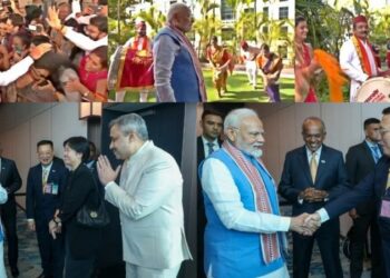 ദ്വിദിന സന്ദർശനത്തിനായി പ്രധാനമന്ത്രി നരേന്ദ്രമോദി സിംഗപ്പൂരിൽ; ഉജ്ജ്വല വരവേൽപ്പ് നൽകി ഇന്ത്യൻ സമൂഹം