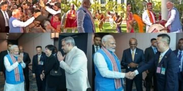 ദ്വിദിന സന്ദർശനത്തിനായി പ്രധാനമന്ത്രി നരേന്ദ്രമോദി സിംഗപ്പൂരിൽ; ഉജ്ജ്വല വരവേൽപ്പ് നൽകി ഇന്ത്യൻ സമൂഹം