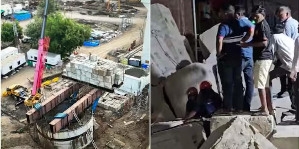 നിർമാണത്തിലിരുന്ന റെയിൽവേ പാലം തകർന്ന സംഭവം; മൂന്ന് മരണം