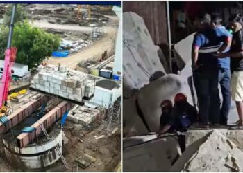 നിർമാണത്തിലിരുന്ന റെയിൽവേ പാലം തകർന്ന സംഭവം; മൂന്ന് മരണം