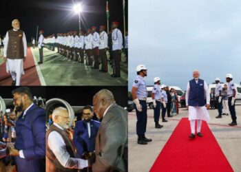 56 വർഷങ്ങൾക്ക് ശേഷം ഇന്ത്യൻ പ്രധാനമന്ത്രി ഗയാനയിൽ; മോദിക്ക് അതിഗംഭീര സ്വീകരണം