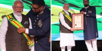 ‘ദ ഓർഡർ ഓഫ് എക്സലൻസ്’ പുരസ്‌കാരം സ്വീകരിച്ച് പ്രധാനമന്ത്രി