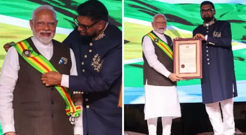 ‘ദ ഓർഡർ ഓഫ് എക്സലൻസ്’ പുരസ്‌കാരം സ്വീകരിച്ച് പ്രധാനമന്ത്രി