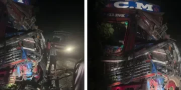 ശബരിമല തീർത്ഥാടകരുടെ ബസ് ലോറിയുമായി കൂട്ടിയിടിച്ച് ഒരാൾ മരിച്ചു; ഒരാളുടെ നില ഗുരുതരം