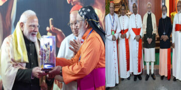 സിബിസിഐയുടെ ആസ്ഥാനത്തെ  ക്രിസ്മസ് ആഘോഷത്തിൽ പങ്കെടുത്ത് പ്രധാനമന്ത്രി നരേന്ദ്ര മോദി;  പ്രധാനമന്ത്രിക്ക് നന്ദി അറിയിച്ച് ബിഷപ്പുമാർ