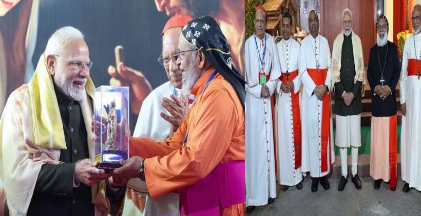 സിബിസിഐയുടെ ആസ്ഥാനത്തെ  ക്രിസ്മസ് ആഘോഷത്തിൽ പങ്കെടുത്ത് പ്രധാനമന്ത്രി നരേന്ദ്ര മോദി;  പ്രധാനമന്ത്രിക്ക് നന്ദി അറിയിച്ച് ബിഷപ്പുമാർ