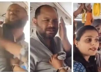 ബസ്സിനുള്ളിൽ മദ്യപിച്ചെത്തിയ യുവാവ് കയറിപ്പിടിച്ചു; നിർത്താതെ മുഖത്തടിച്ച് യുവതി – വീഡിയോ വൈറൽ